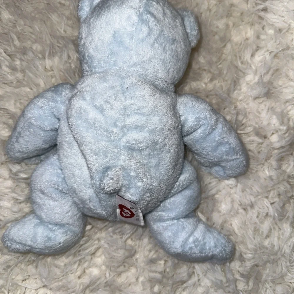 2003 Ty Pluffies Tinker The Light Blue Soft Teddy‎ Bear Plush 9